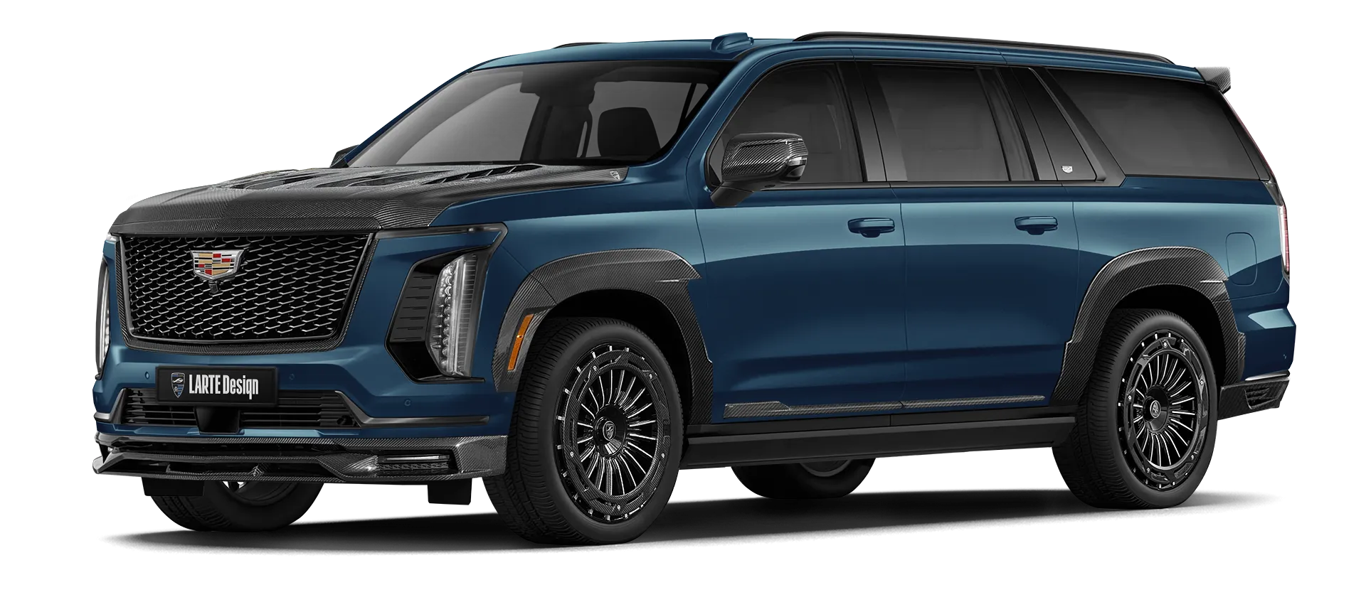 Cadillac Escalade 600 в цвете Deep Sea Metallic с карбоновым обвесом