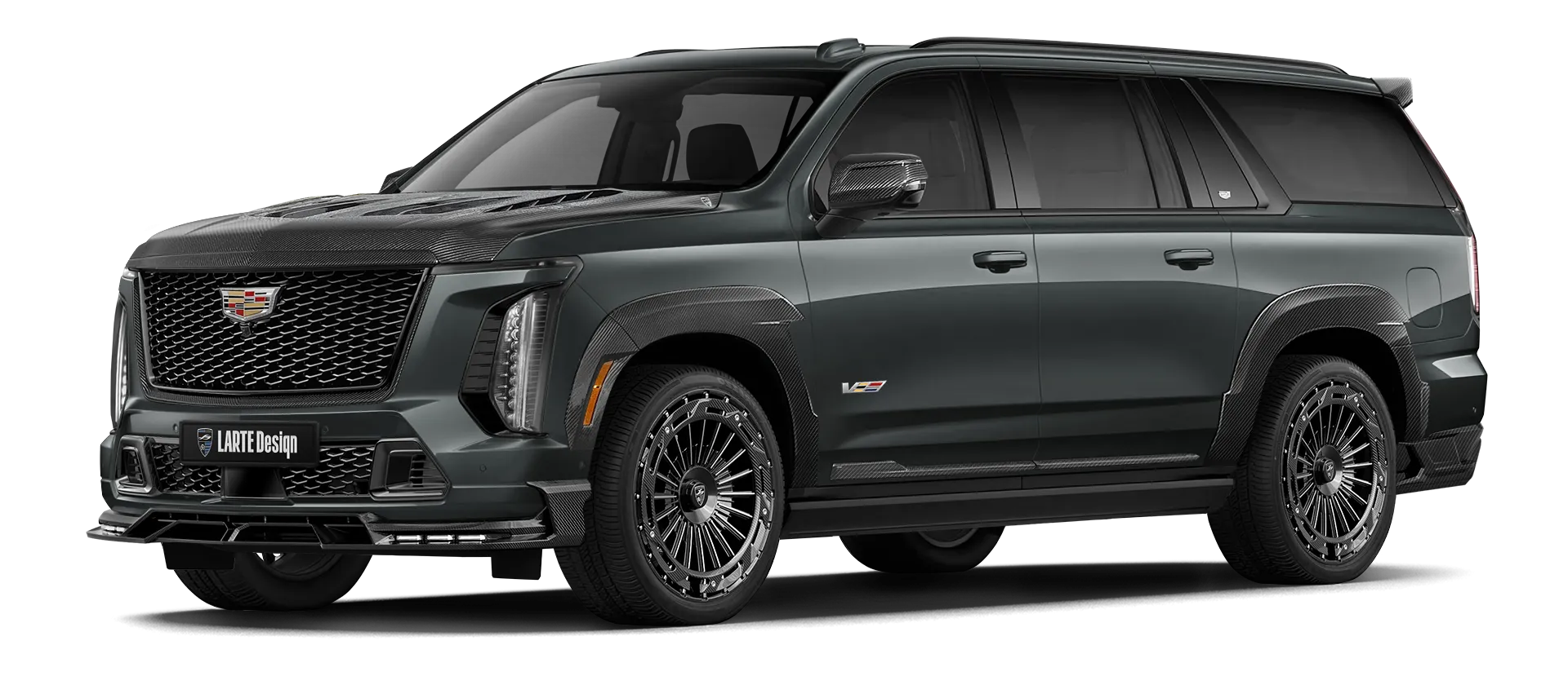CADILLAC ESCALADE V V-ESV 2024-2026 в цвете Aegeon Stone с карбоновым обвесом