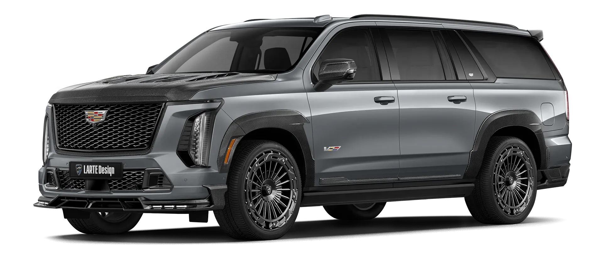 CADILLAC ESCALADE V V-ESV 2024-2026 в цвете Argent Silver с карбоновым обвесом