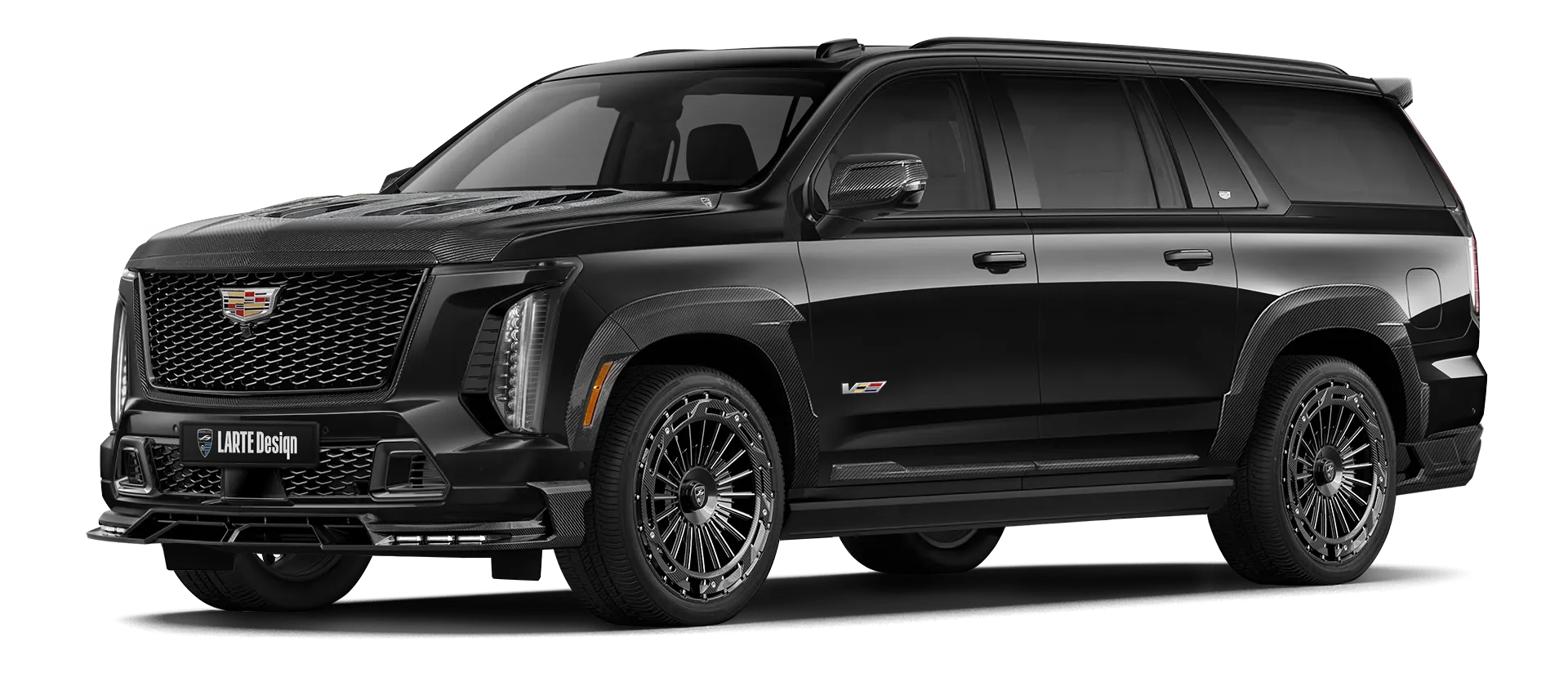 CADILLAC ESCALADE V V-ESV 2024-2026 в цвете Black Raven с карбоновым обвесом