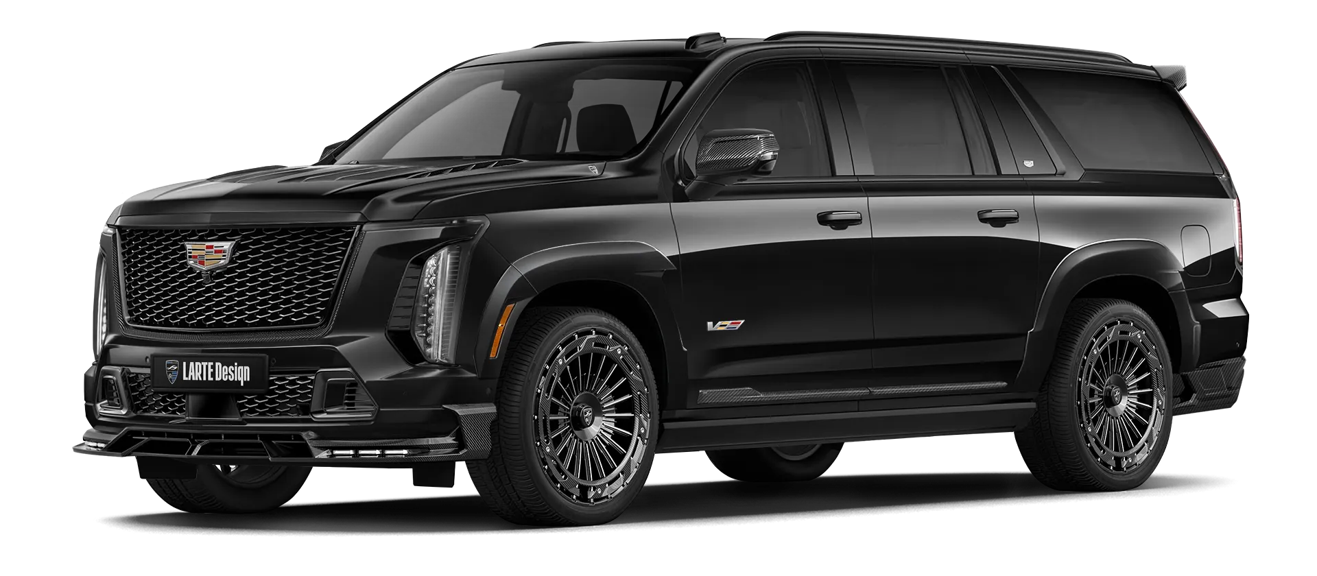 CADILLAC ESCALADE V V-ESV 2024-2026 в цвете Black Raven с кастомным обвесом