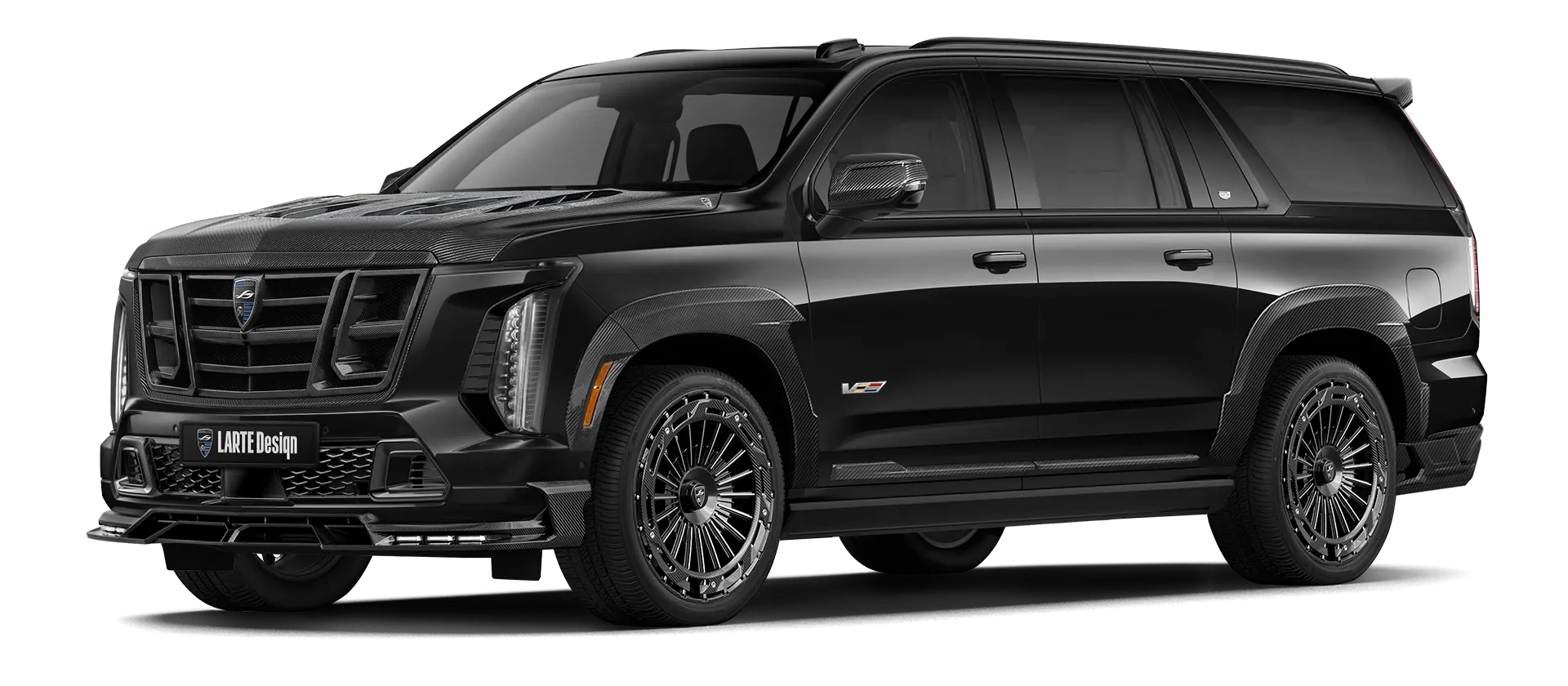 CADILLAC ESCALADE V V-ESV 2024-2026 в цвете Black Raven с карбоновым обвесом