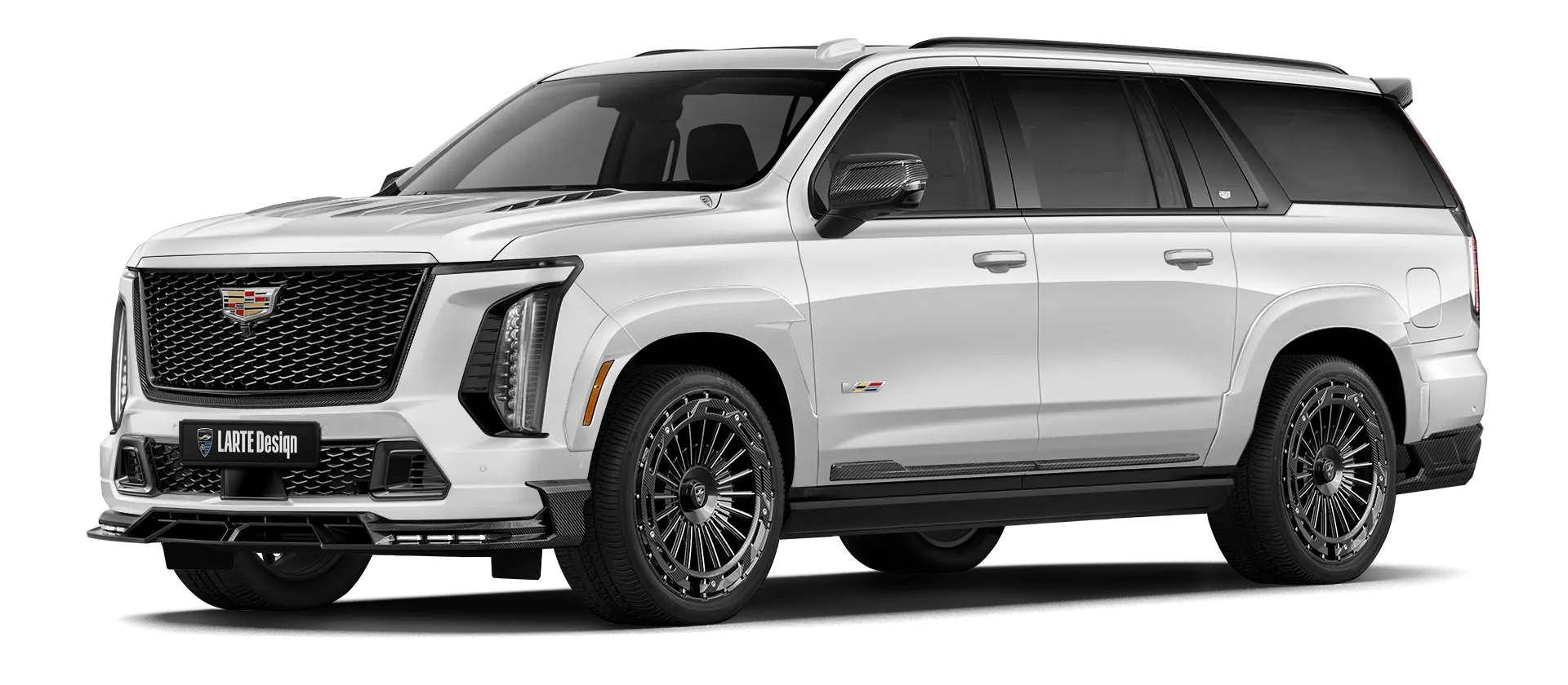CADILLAC ESCALADE V V-ESV 2024-2026 в цвете Crystal White Tricoat с кастомным обвесом