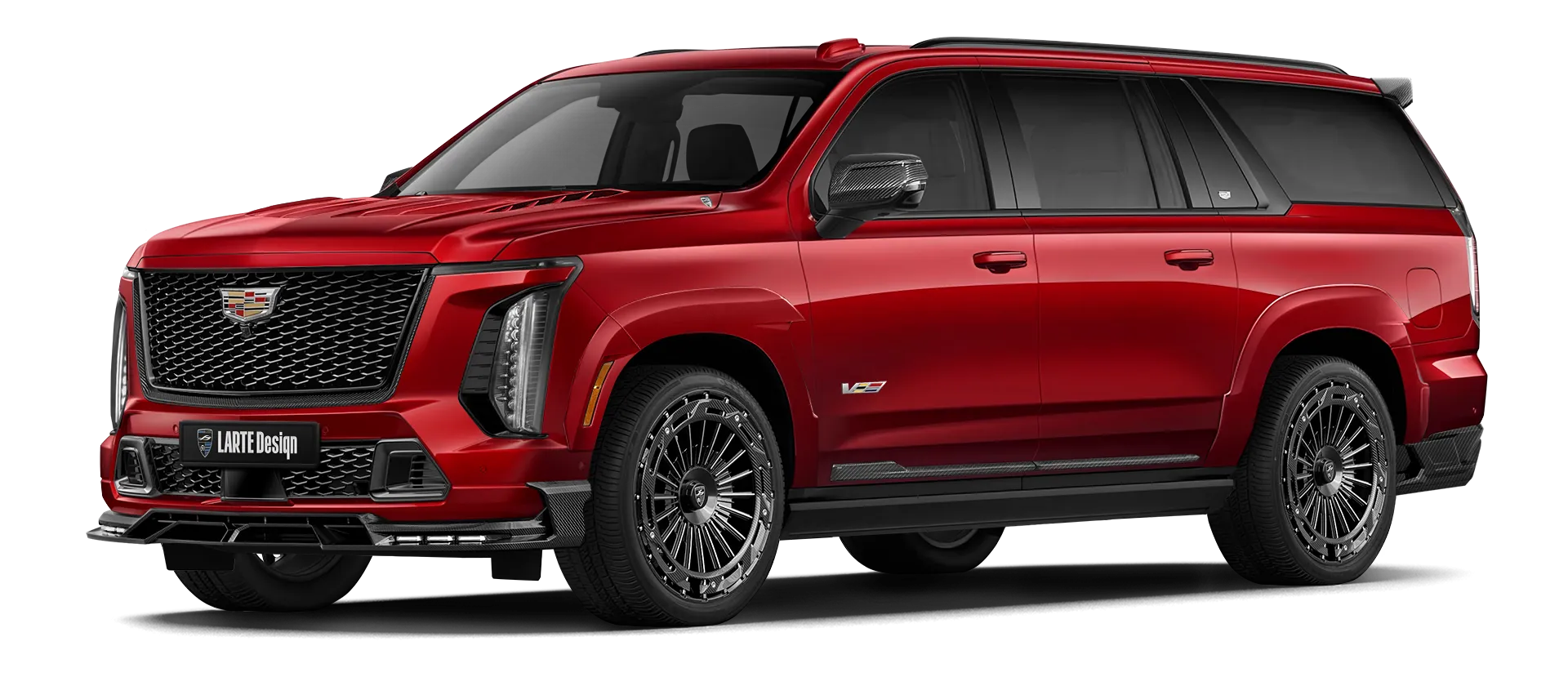 CADILLAC ESCALADE V V-ESV 2024-2026 в цвете Radiant Red Tintcoat с кастомным обвесом