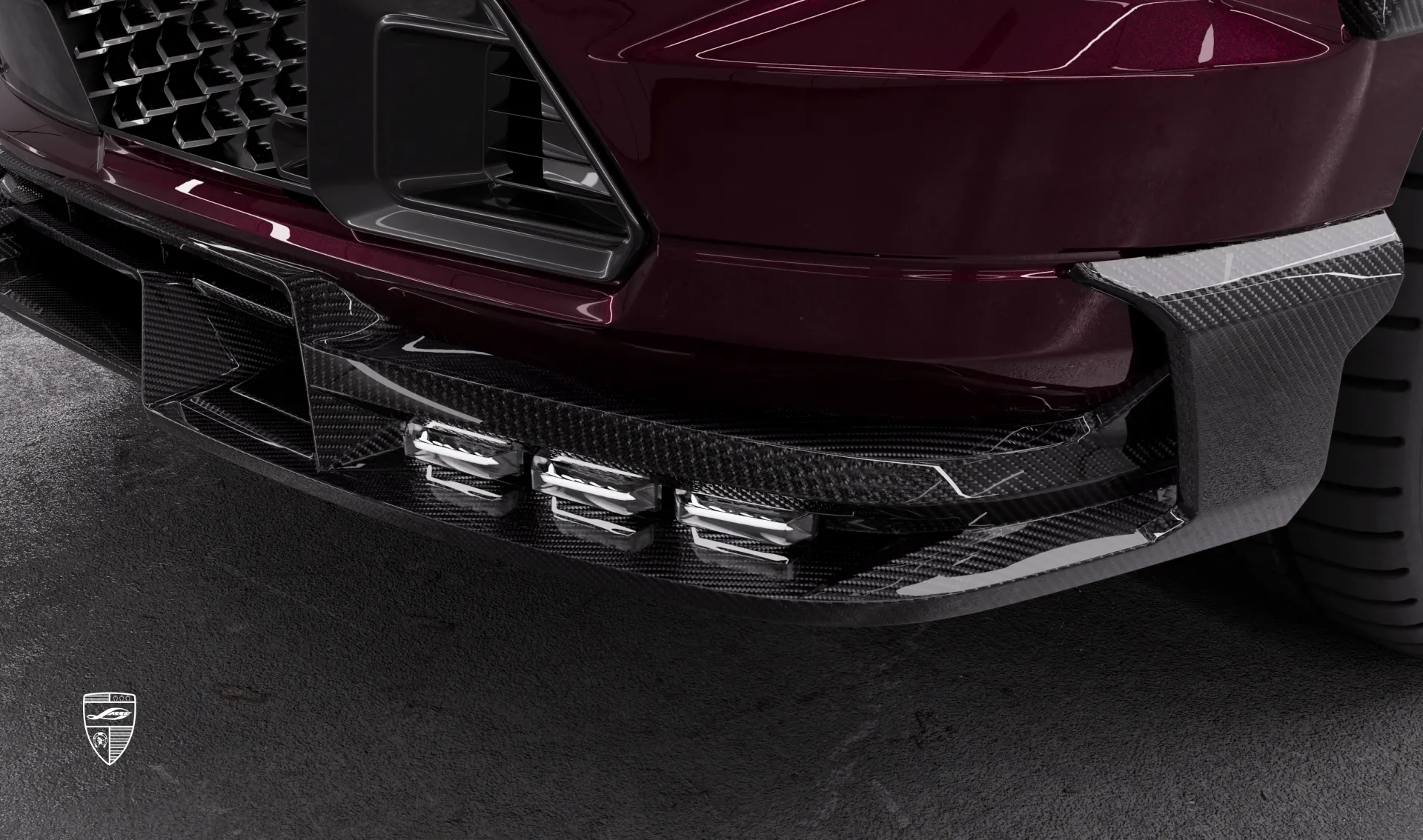 Накладка на передний бампер для авто класса люкс Cadillac Escalade V-ESV Facelift от LARTE Design