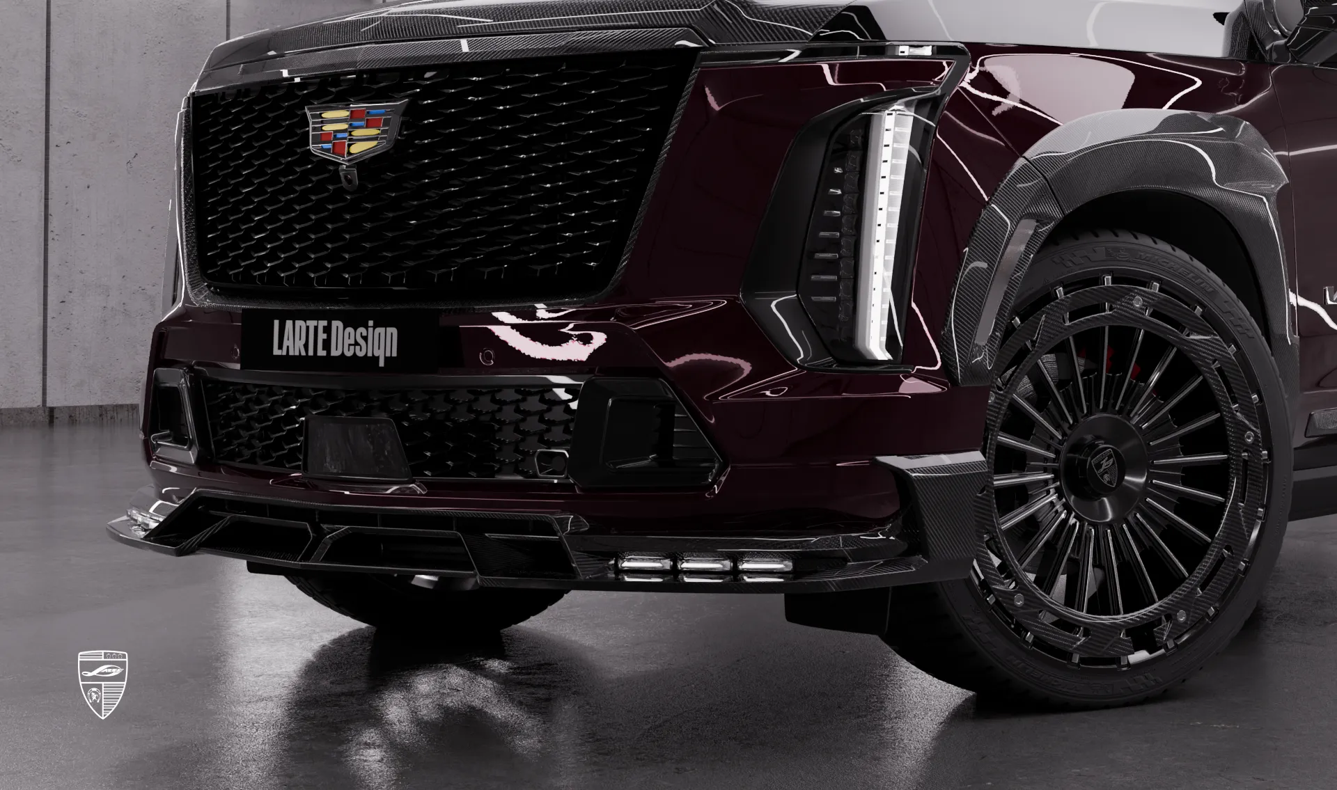 Накладка на передний бампер для семейного авто Cadillac Escalade V-ESV Facelift от LARTE Design