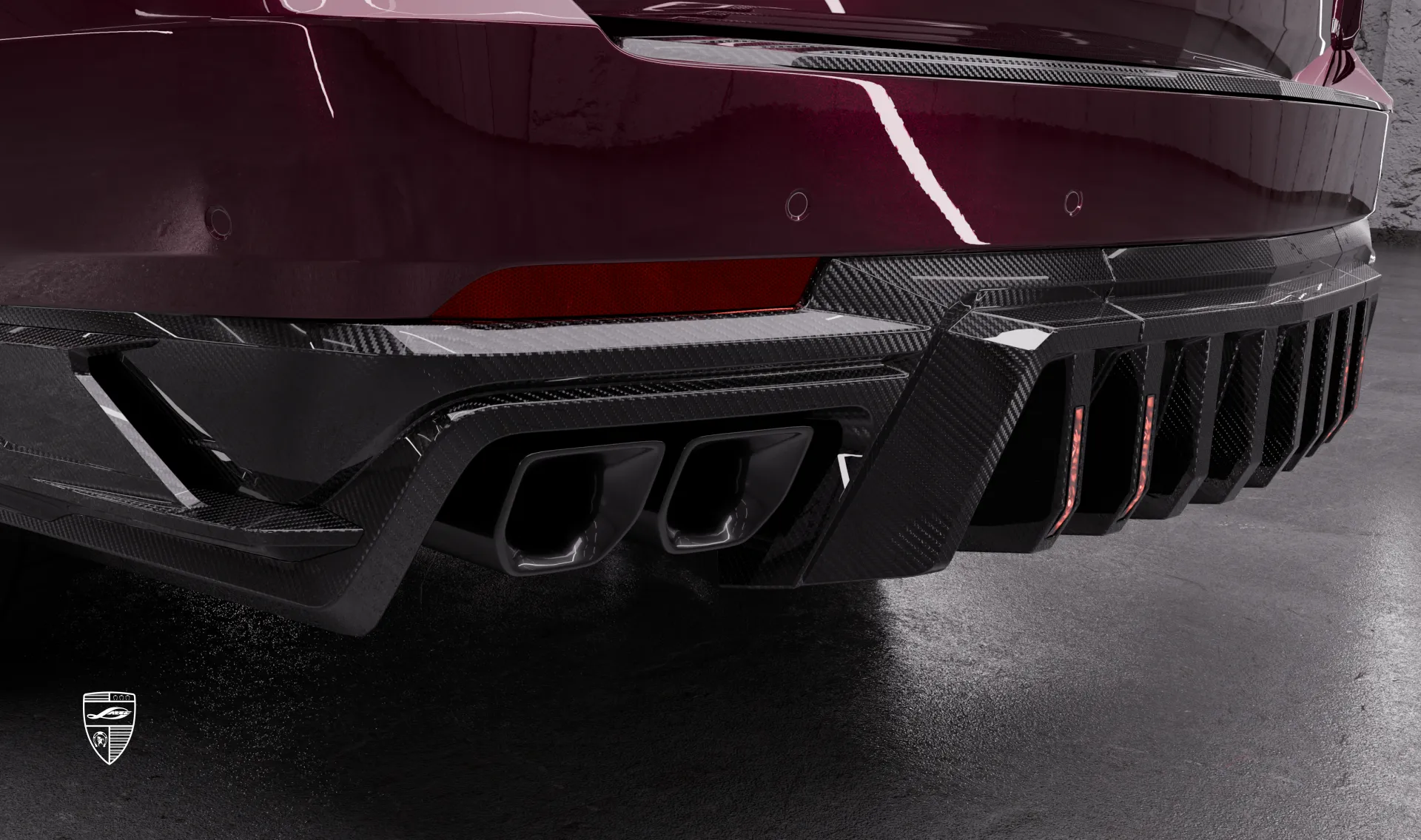 Диффузор в обвесе для Cadillac Escalade V-ESV Facelift от LARTE Design