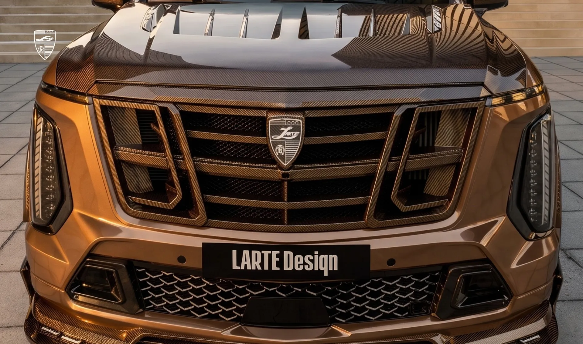 Карбоновая решетка радиатора для авто класса люкс Cadillac Escalade V-ESV Facelift от LARTE Design