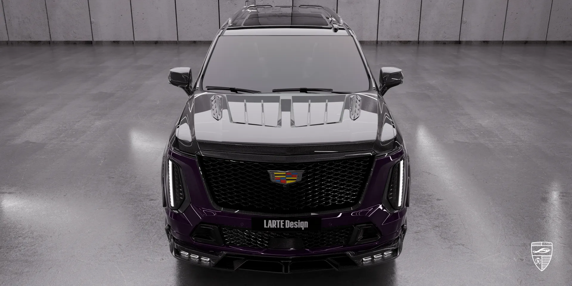 Фиолетовый Cadillac Escalade‑V ESV Facelift модернизирован карбоновым обвесом LARTE