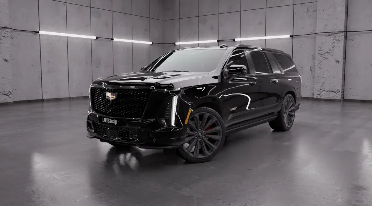 Перед под углом Cadillac Escalade V-ESV Facelift с кастомным обвесом