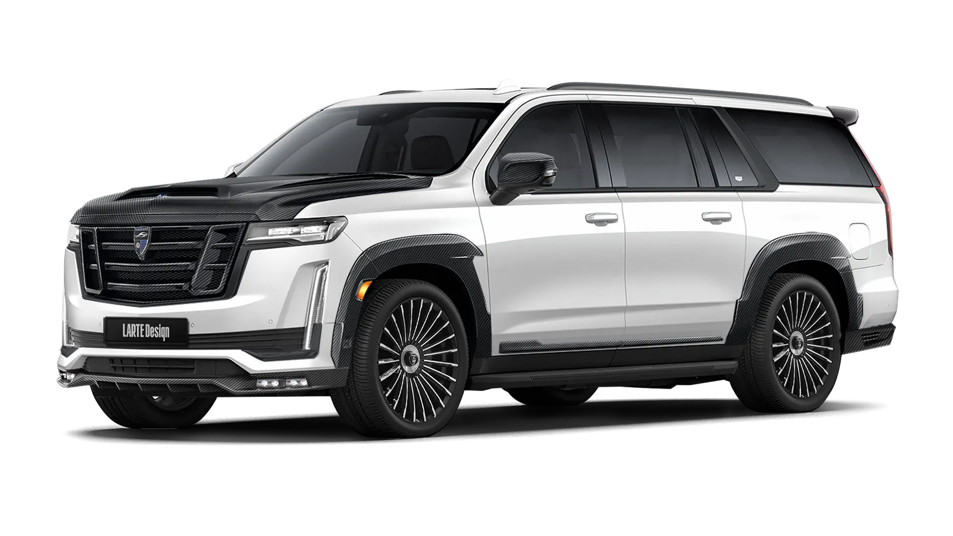CADILLAC ESCALADE GMT 1XX 2020 - 2024 в цвете Crystal White Tricoat с карбоновым обвесом