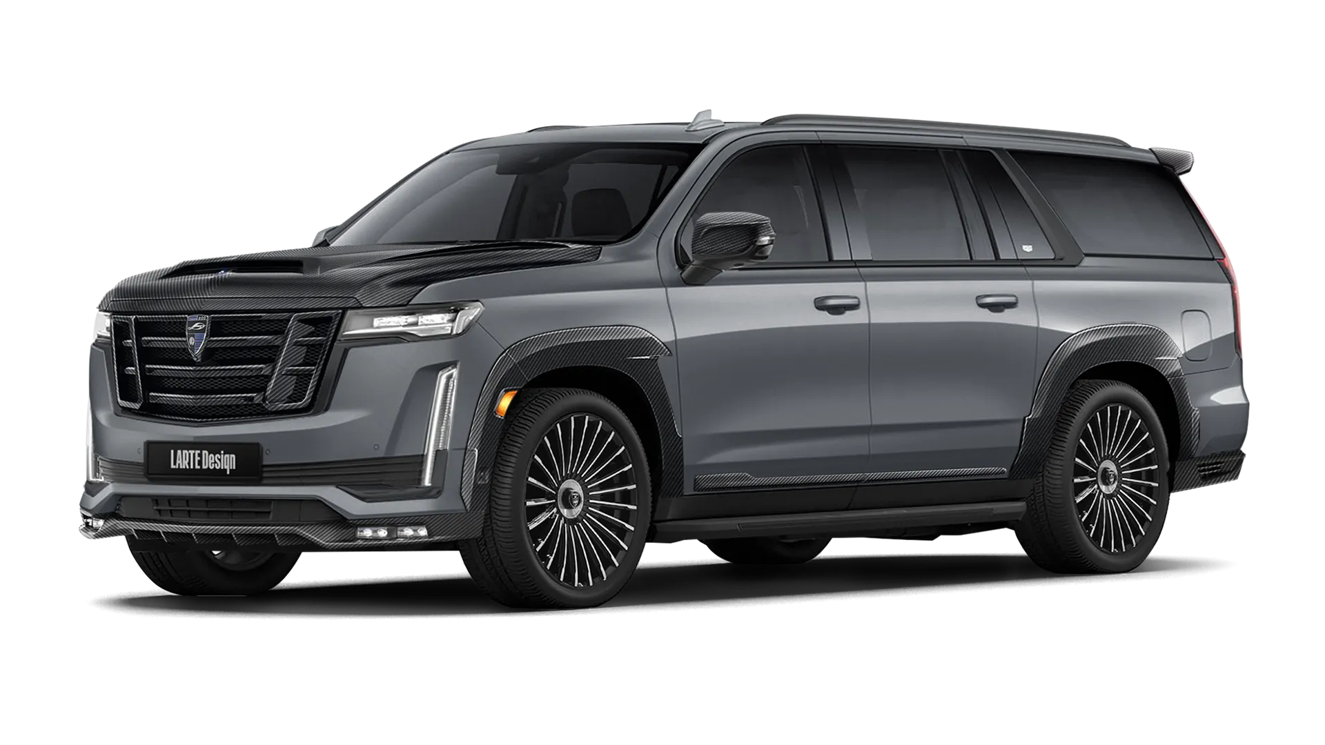 CADILLAC ESCALADE GMT 1XX 2020 - 2024 в цвете Shadow Metallic с карбоновым обвесом