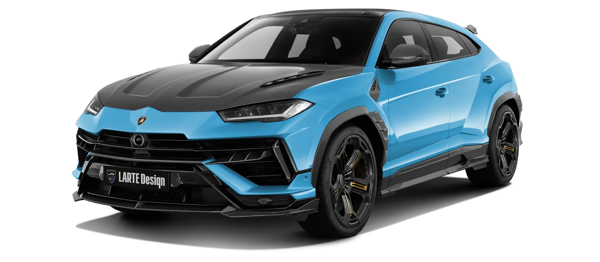 Lamborghini URUS S / Performante в цвете Blu Capheus с карбоновым обвесом