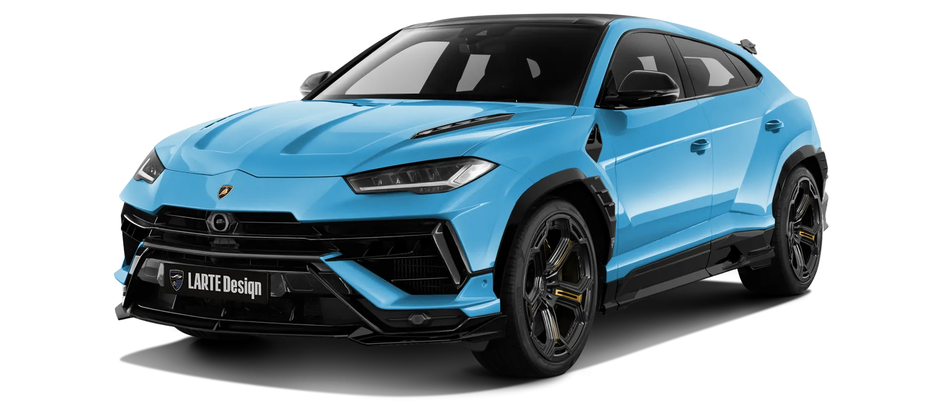 Lamborghini URUS S / Performante в цвете Blu Capheus с кастомным обвесом