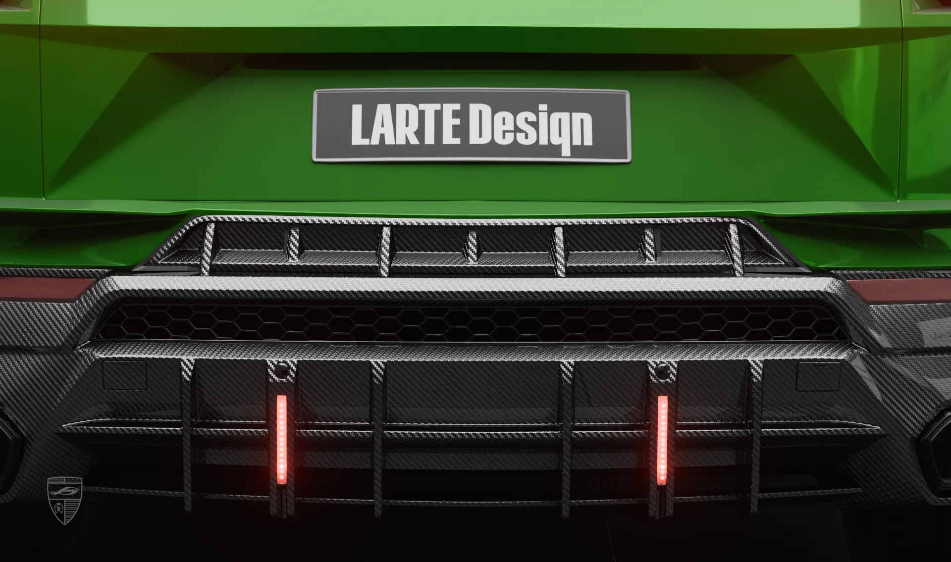 Обновление накладки заднего бампера в тюнинг-комплекте для Lamborghini URUS S / Performante от LARTE Design