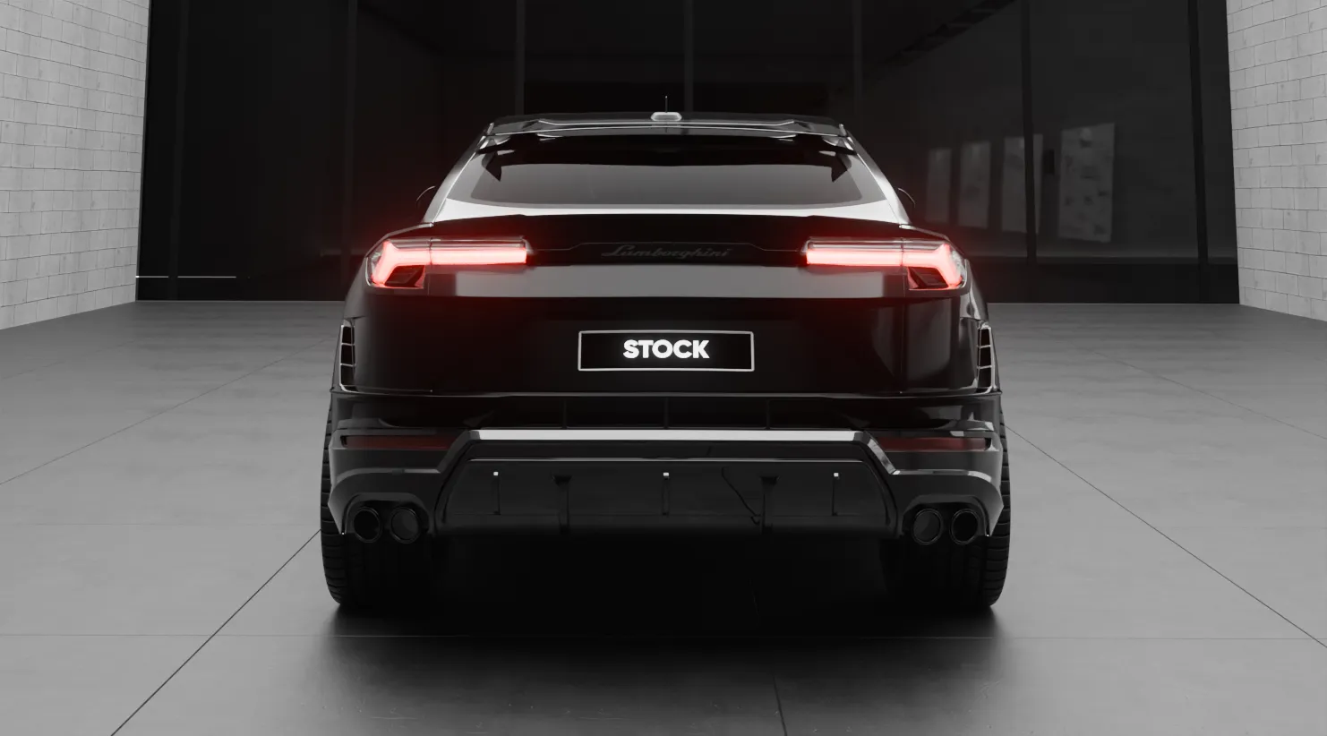 Задний профиль под углом Lamborghini URUS S / Performante с кастомным тюнингом