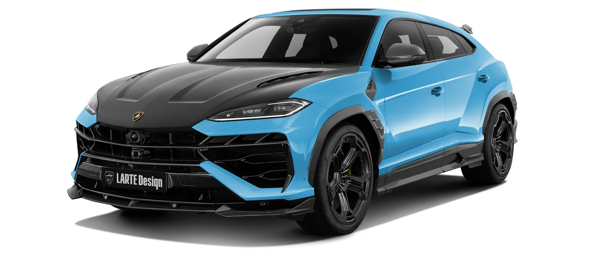 LAMBORGHINI URUS SE 2025 - 2026 в цвете Blu Cepheus с карбоновым обвесом