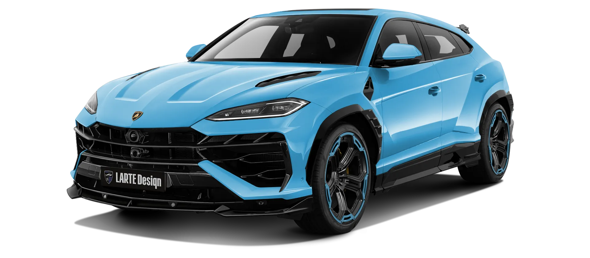 LAMBORGHINI URUS SE 2025 - 2026 в цвете Blu Cepheus с кастомным обвесом