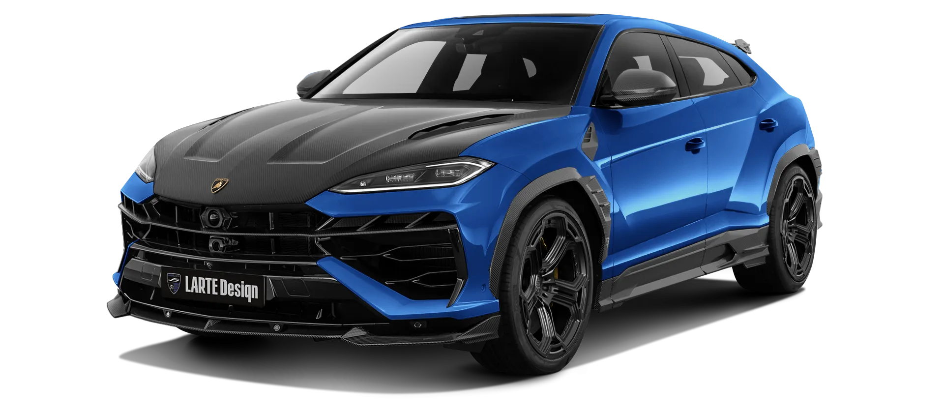 LAMBORGHINI URUS SE 2025 - 2026 в цвете Blu Nethus с карбоновым обвесом