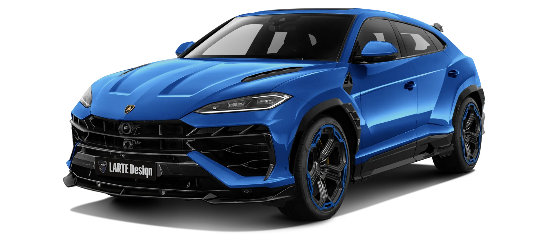 LAMBORGHINI URUS SE 2025 - 2026 в цвете Blu Nethus с кастомным обвесом