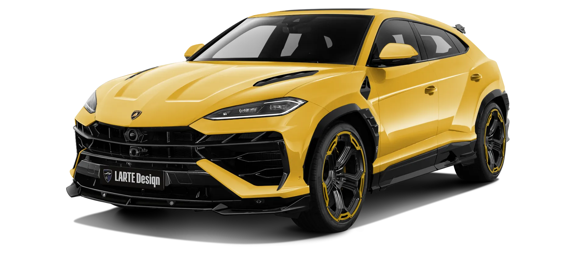LAMBORGHINI URUS SE 2025 - 2026 в цвете Giallo Inti с кастомным обвесом