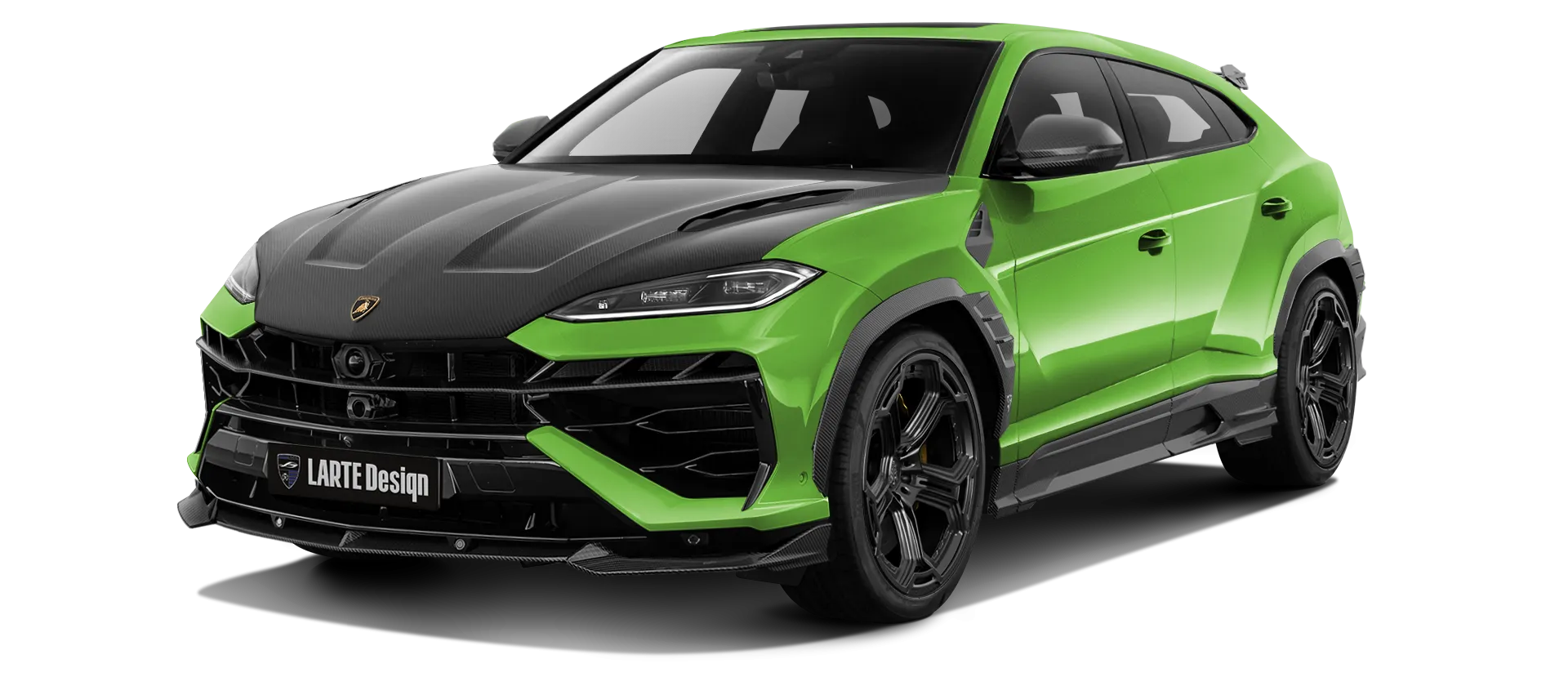 LAMBORGHINI URUS SE 2025 - 2026 в цвете Verde Mantis с карбоновым обвесом