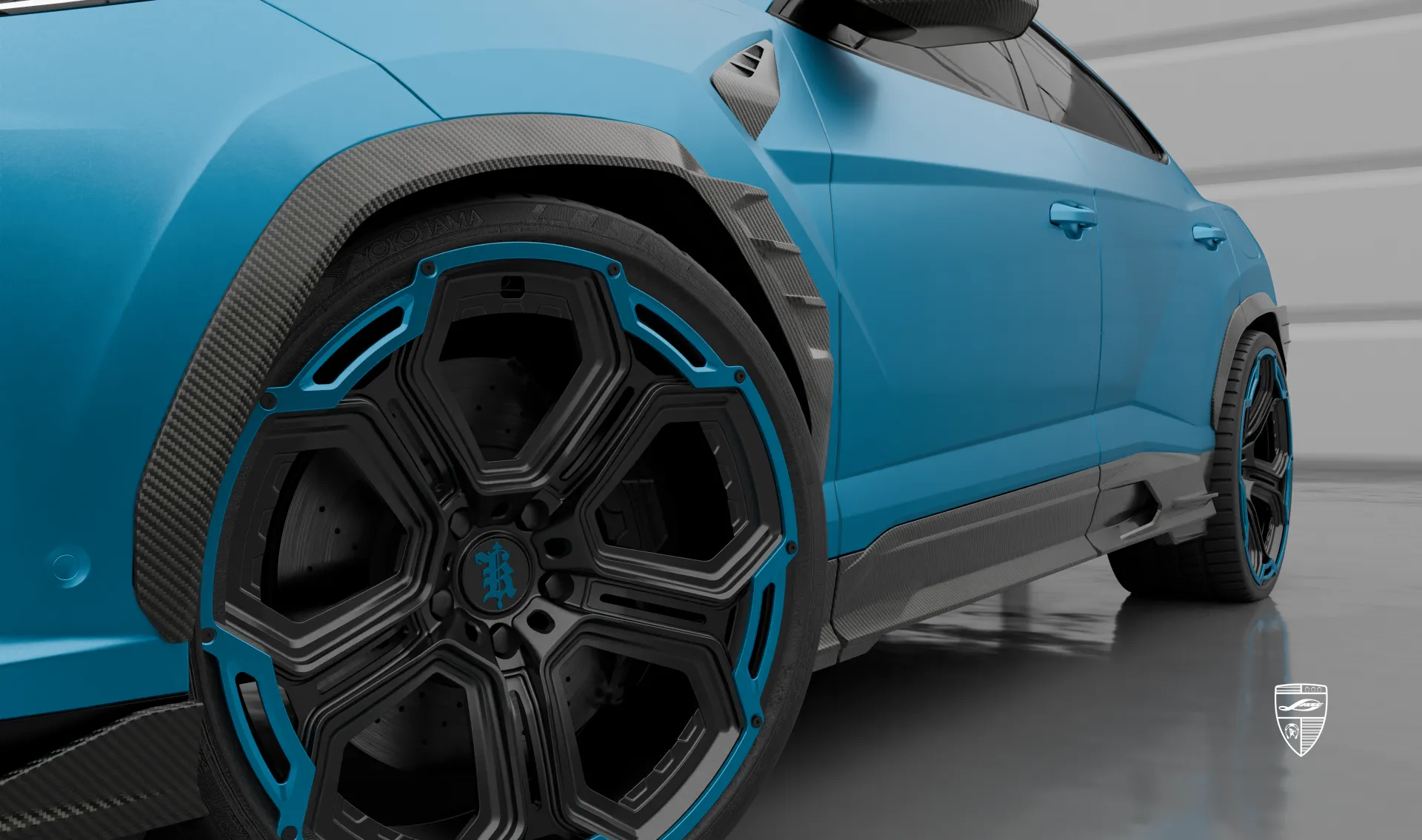 Расширители передних крыльев для спортивного авто Lamborghini URUS SE от LARTE Design