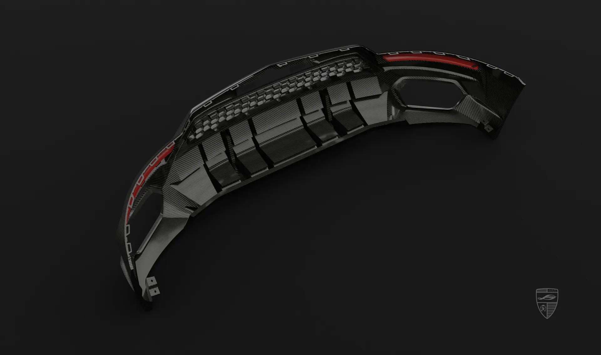 Диффузор заднего бампера в тюнинг-комплекте для Lamborghini URUS SE от LARTE Design