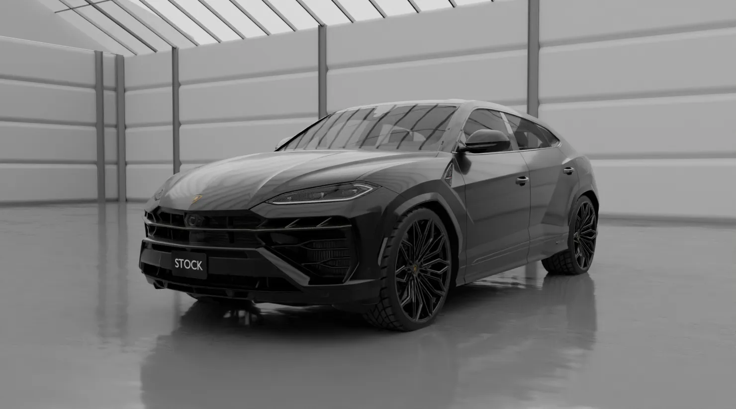 Перед под углом Lamborghini URUS SE с кастомным обвесом
