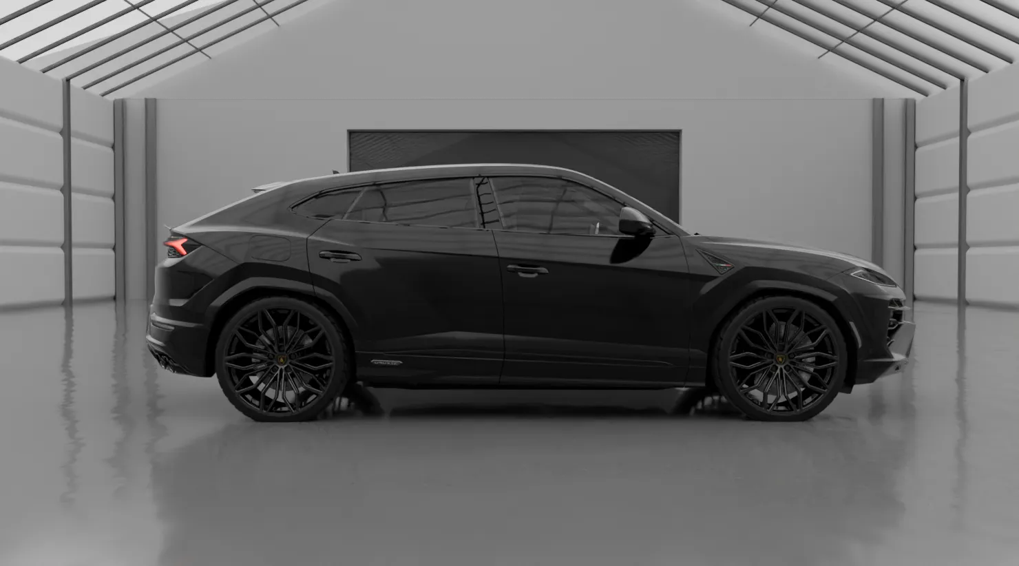 Боковой профиль Lamborghini URUS SE с кастомным тюнингом