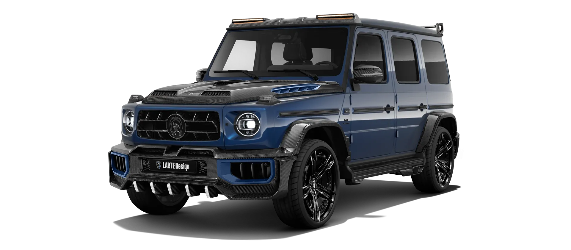MERCEDES G 63 W463A FACELIFT 2024 - 2026 WIDEBODY в цвете Brilliant Blue с кастомным обвесом