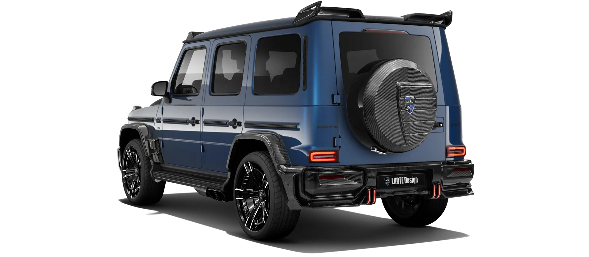 MERCEDES G 63 W463A FACELIFT 2024 - 2026 WIDEBODY в цвете Brilliant Blue с карбоновым тюнингом