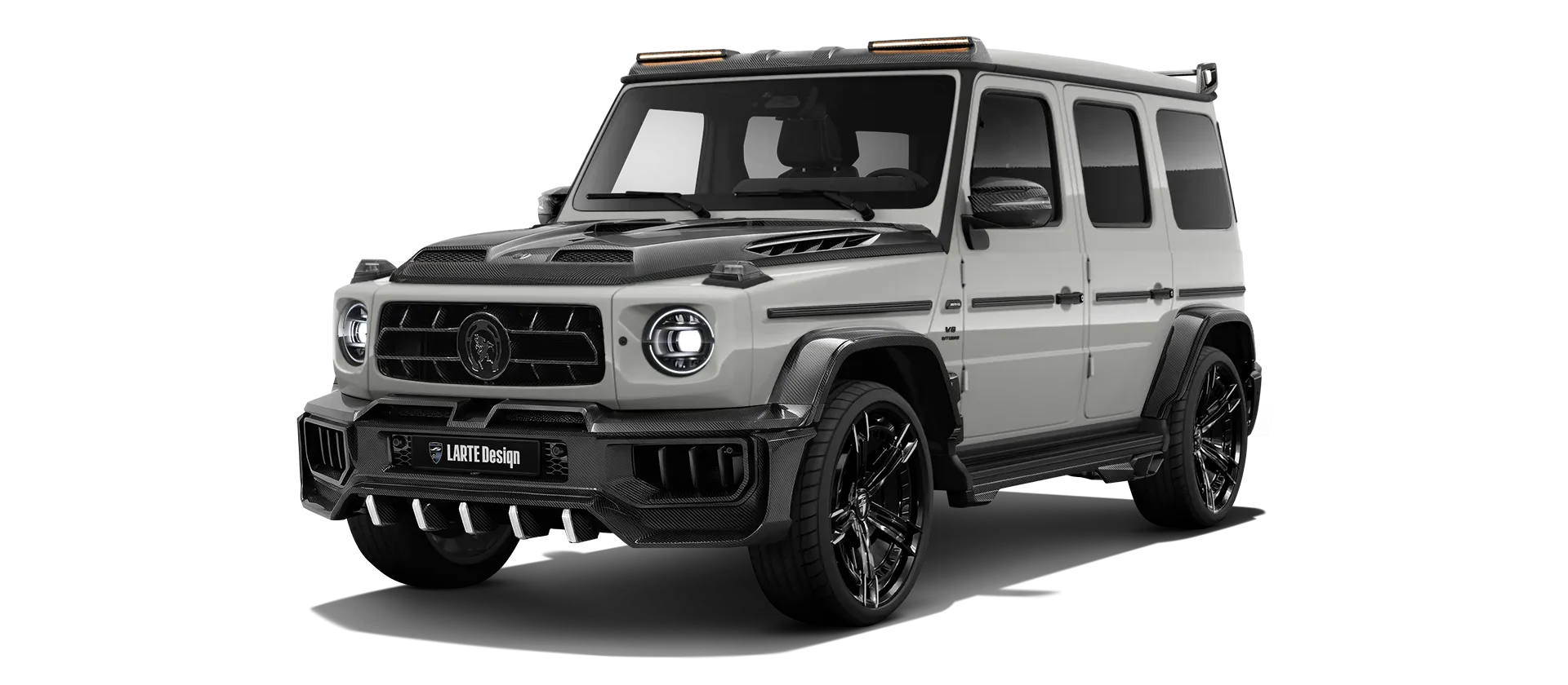 MERCEDES G 63 W463A FACELIFT 2024 - 2026 WIDEBODY в цвете Classic Grey с карбоновым обвесом