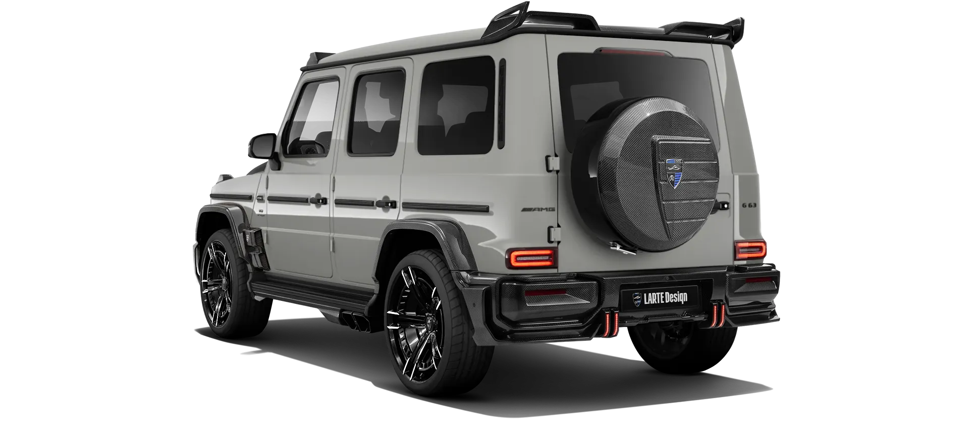 MERCEDES G 63 W463A FACELIFT 2024 - 2026 WIDEBODY в цвете Classic Grey с карбоновым тюнингом