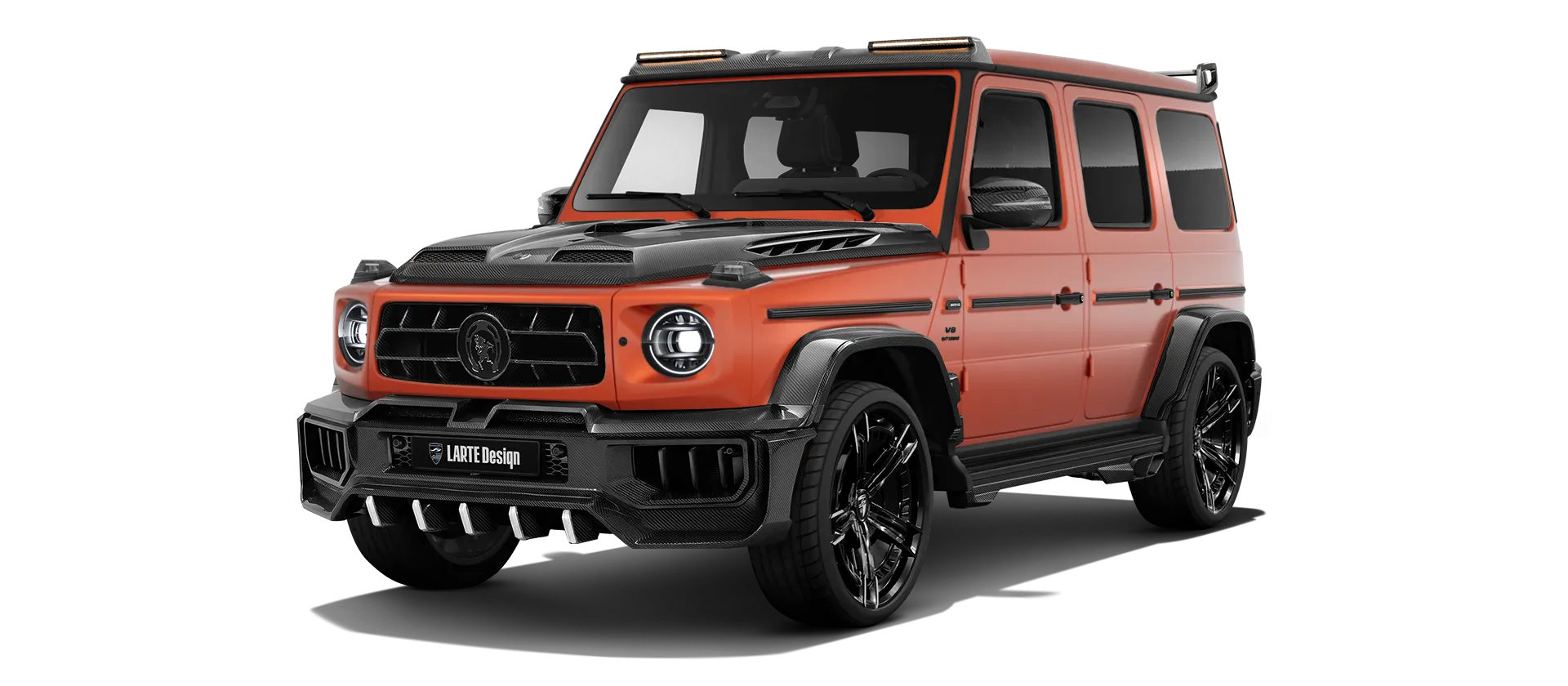 MERCEDES G 63 W463A FACELIFT 2024 - 2026 WIDEBODY в цвете Copper Orange Magno с карбоновым обвесом
