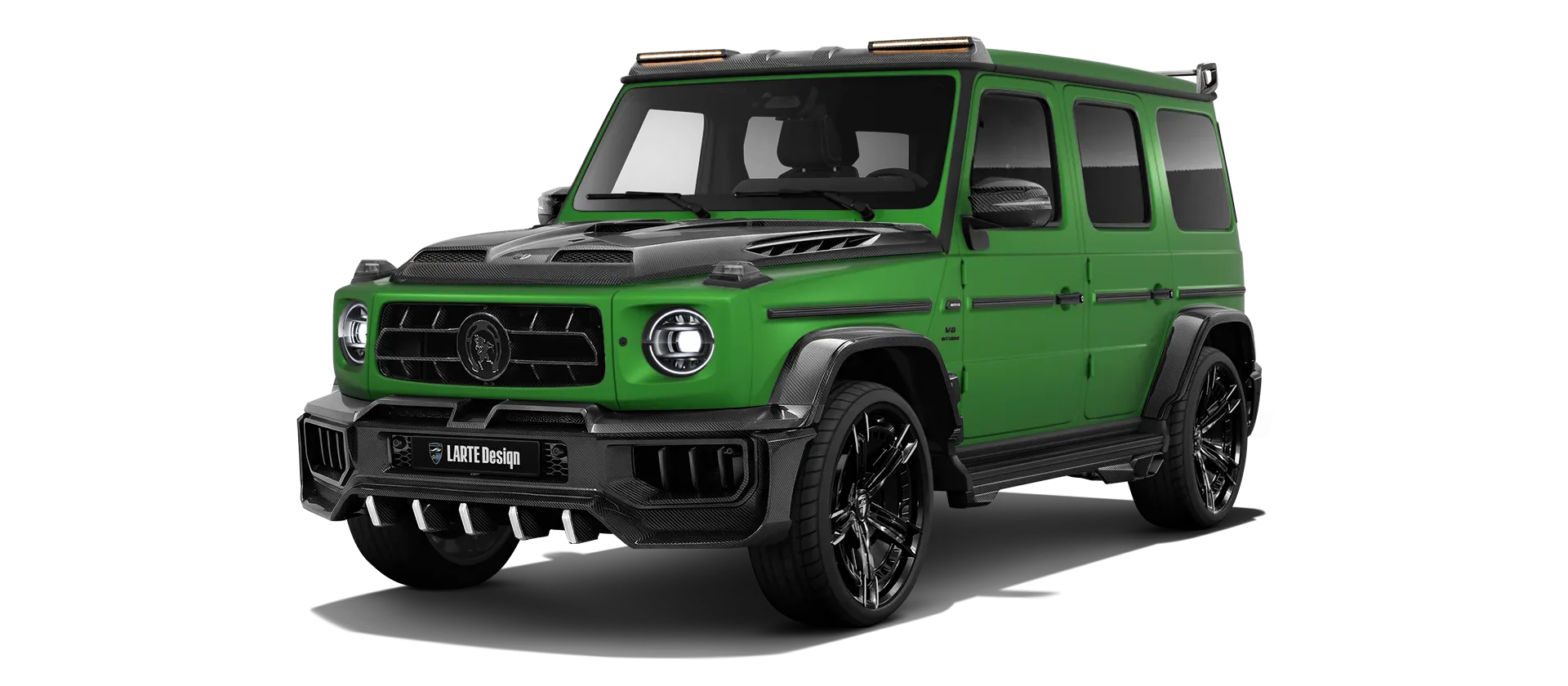 MERCEDES G 63 W463A FACELIFT 2024 - 2026 WIDEBODY в цвете Green Hell Magno с карбоновым обвесом