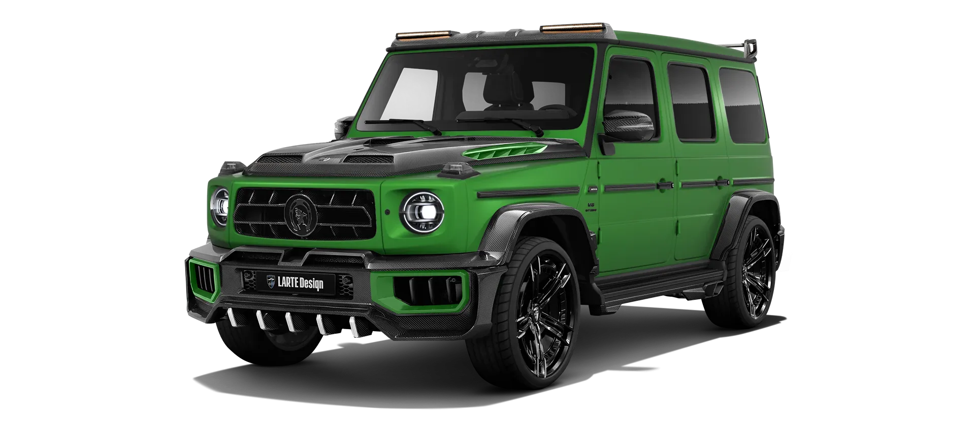 MERCEDES G 63 W463A FACELIFT 2024 - 2026 WIDEBODY в цвете Green Hell Magno с кастомным обвесом