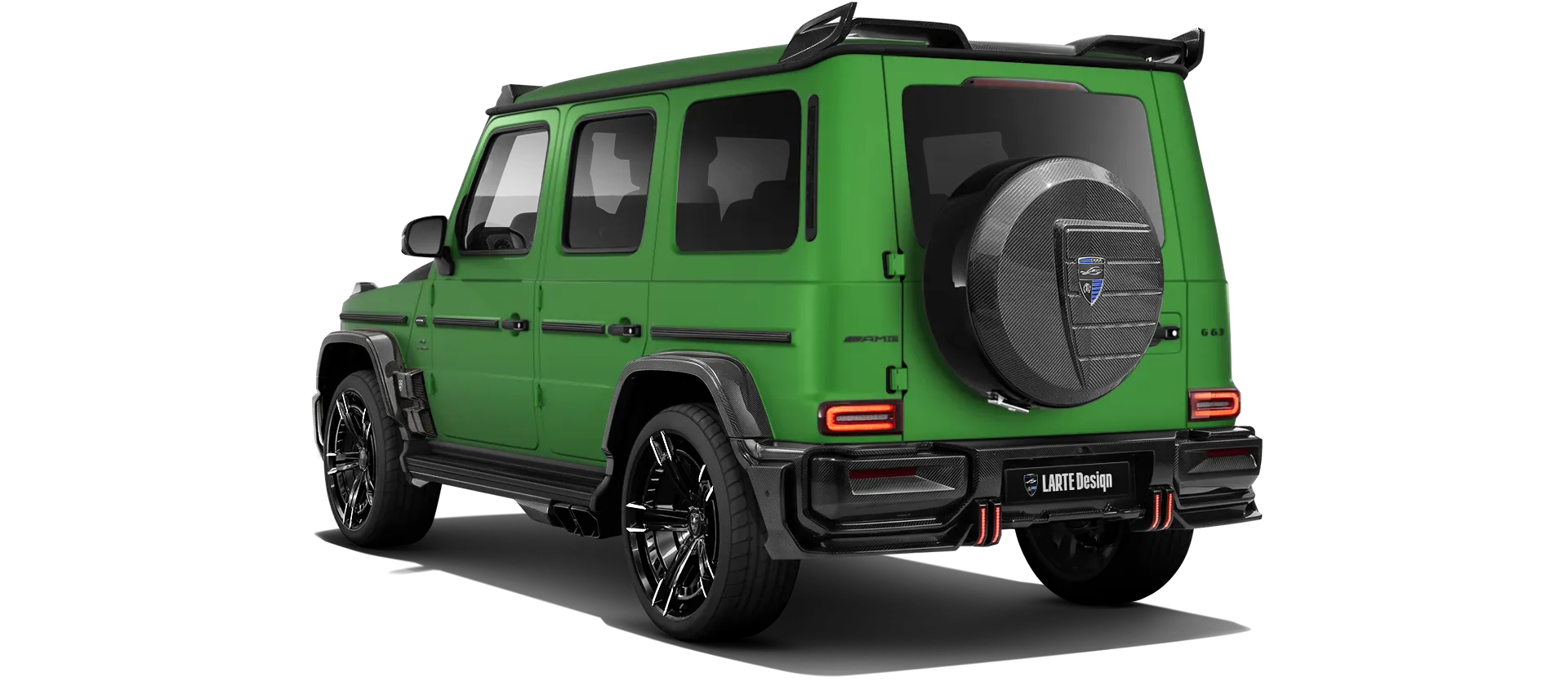MERCEDES G 63 W463A FACELIFT 2024 - 2026 WIDEBODY в цвете Green Hell Magno с карбоновым тюнингом