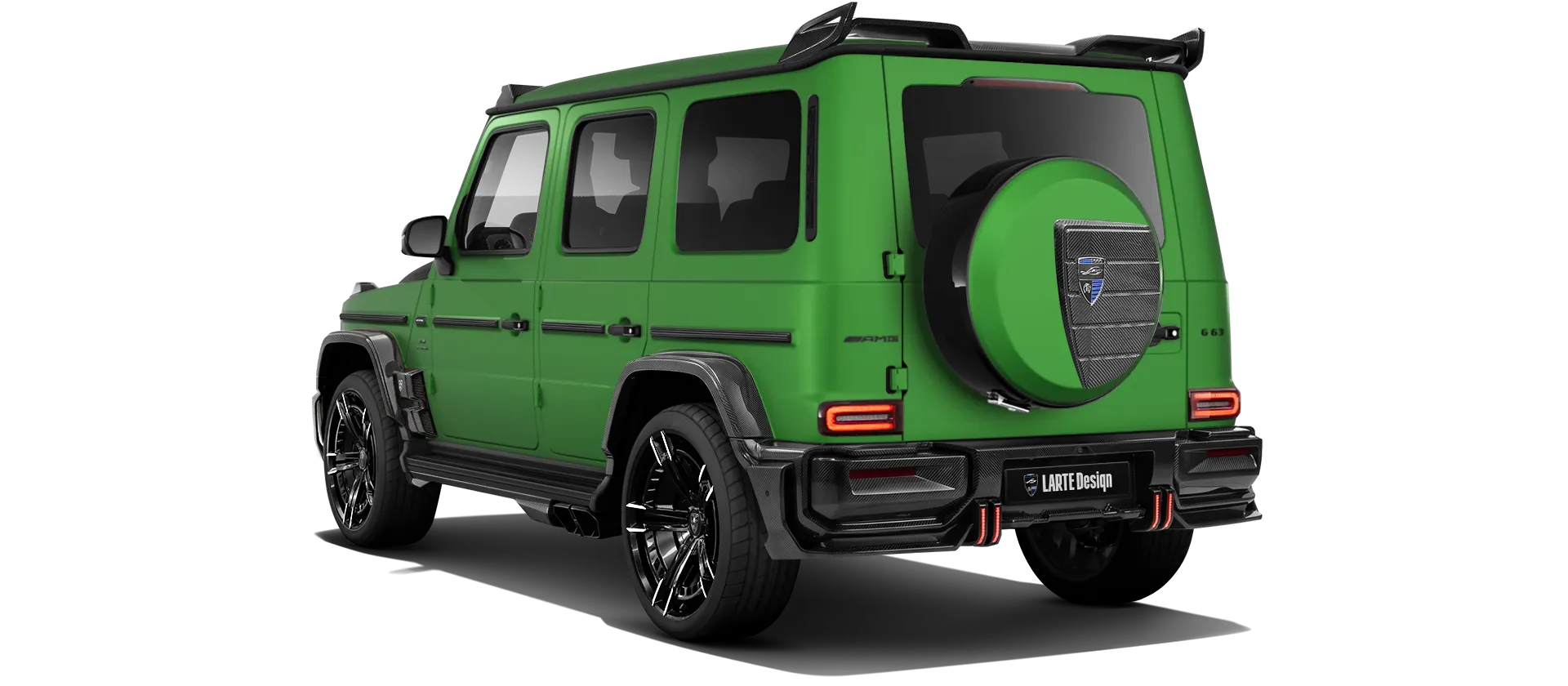 MERCEDES G 63 W463A FACELIFT 2024 - 2026 WIDEBODY в цвете Green Hell Magno с кастомным тюнингом