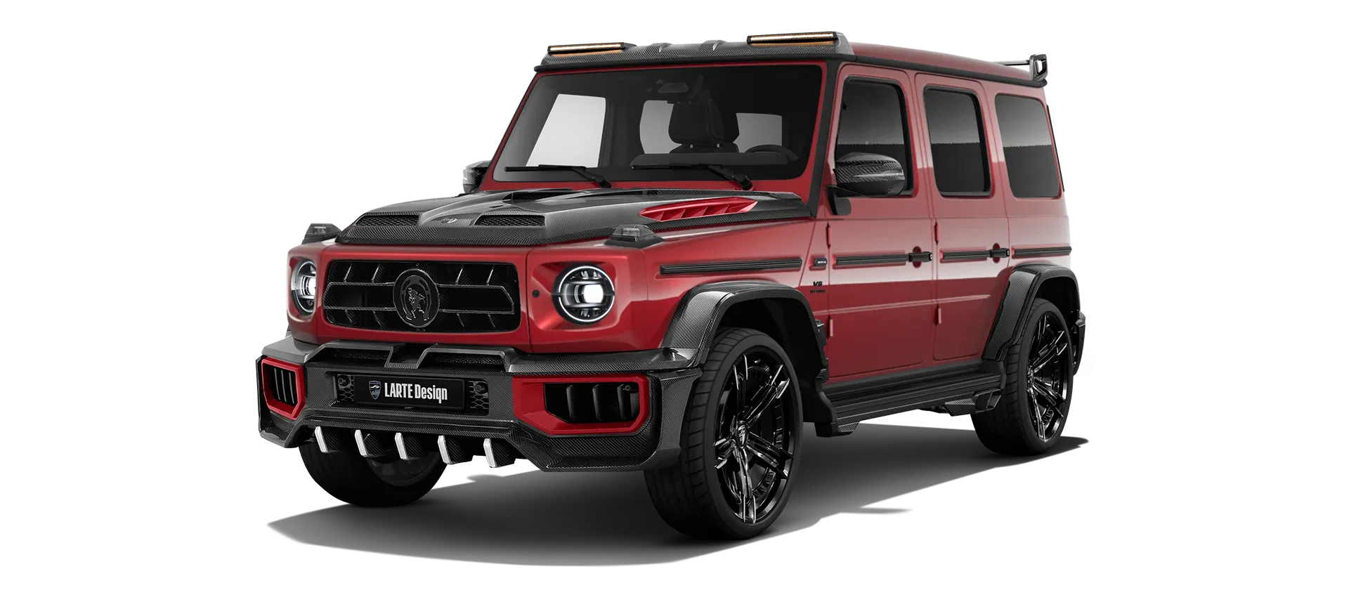 MERCEDES G 63 W463A FACELIFT 2024 - 2026 WIDEBODY в цвете Hyacinthe Red с кастомным обвесом