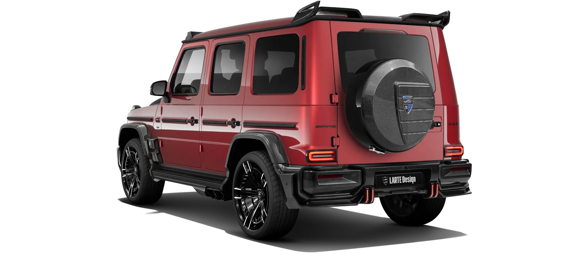 MERCEDES G 63 W463A FACELIFT 2024 - 2026 WIDEBODY в цвете Hyacinthe Red с карбоновым тюнингом
