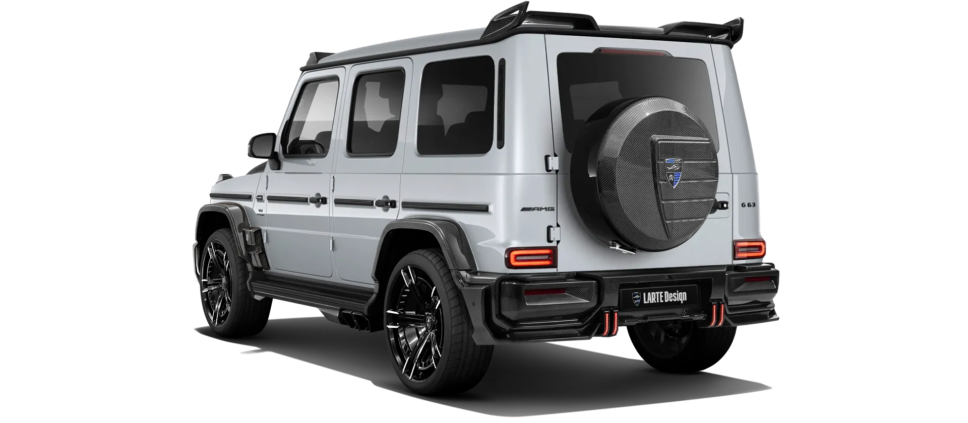 MERCEDES G 63 W463A FACELIFT 2024 - 2026 WIDEBODY в цвете Iridium Silver с карбоновым тюнингом