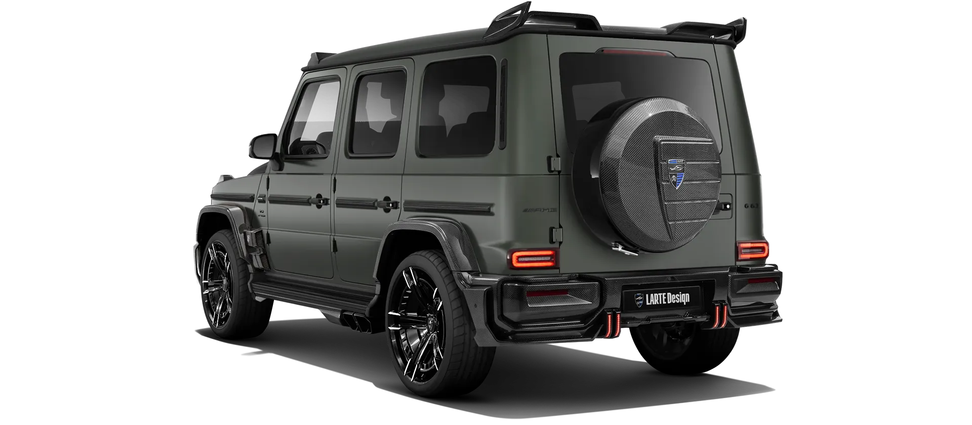 MERCEDES G 63 W463A FACELIFT 2024 - 2026 WIDEBODY в цвете Olive Magno с карбоновым тюнингом