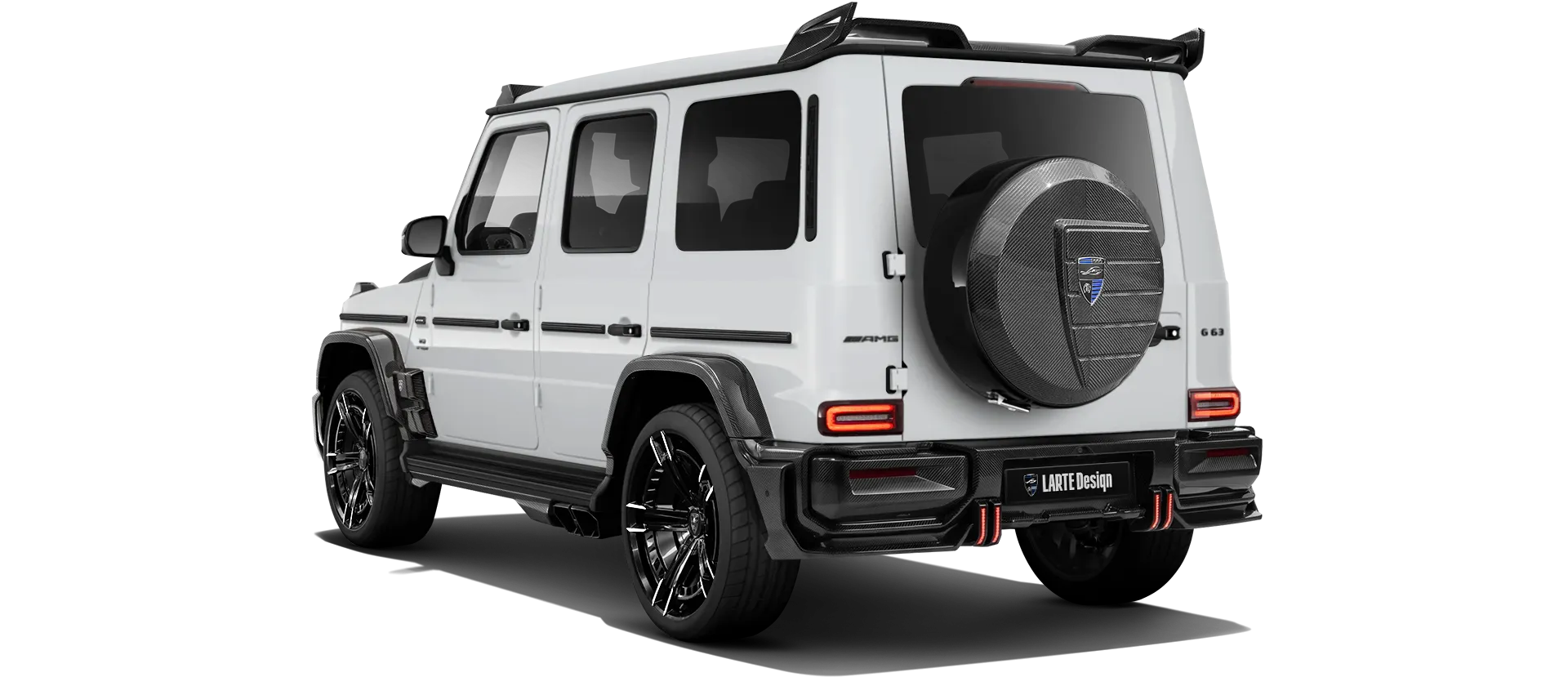 MERCEDES G 63 W463A FACELIFT 2024 - 2026 WIDEBODY в цвете Polar White с карбоновым тюнингом