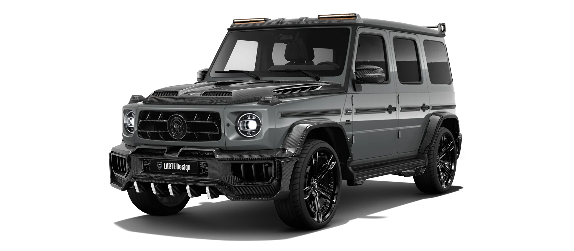 MERCEDES G 63 W463A FACELIFT 2024 - 2026 WIDEBODY в цвете Selenite Grey с карбоновым обвесом