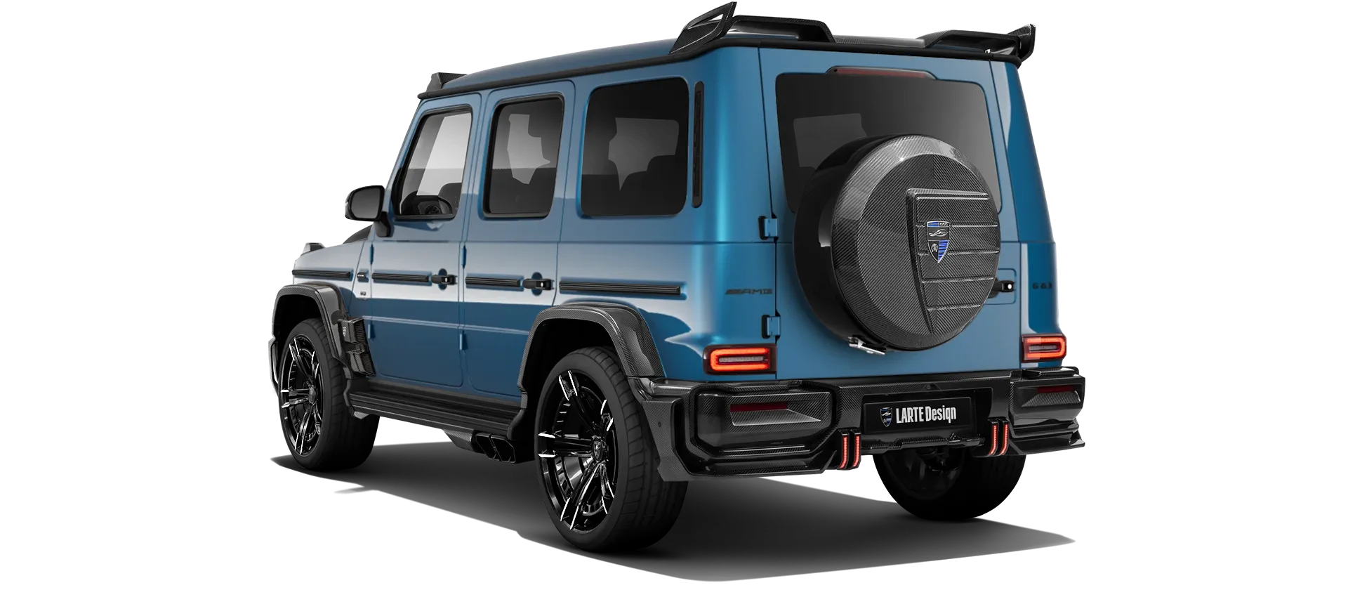 MERCEDES G 63 W463A FACELIFT 2024 - 2026 WIDEBODY в цвете South Sea Blue с карбоновым тюнингом
