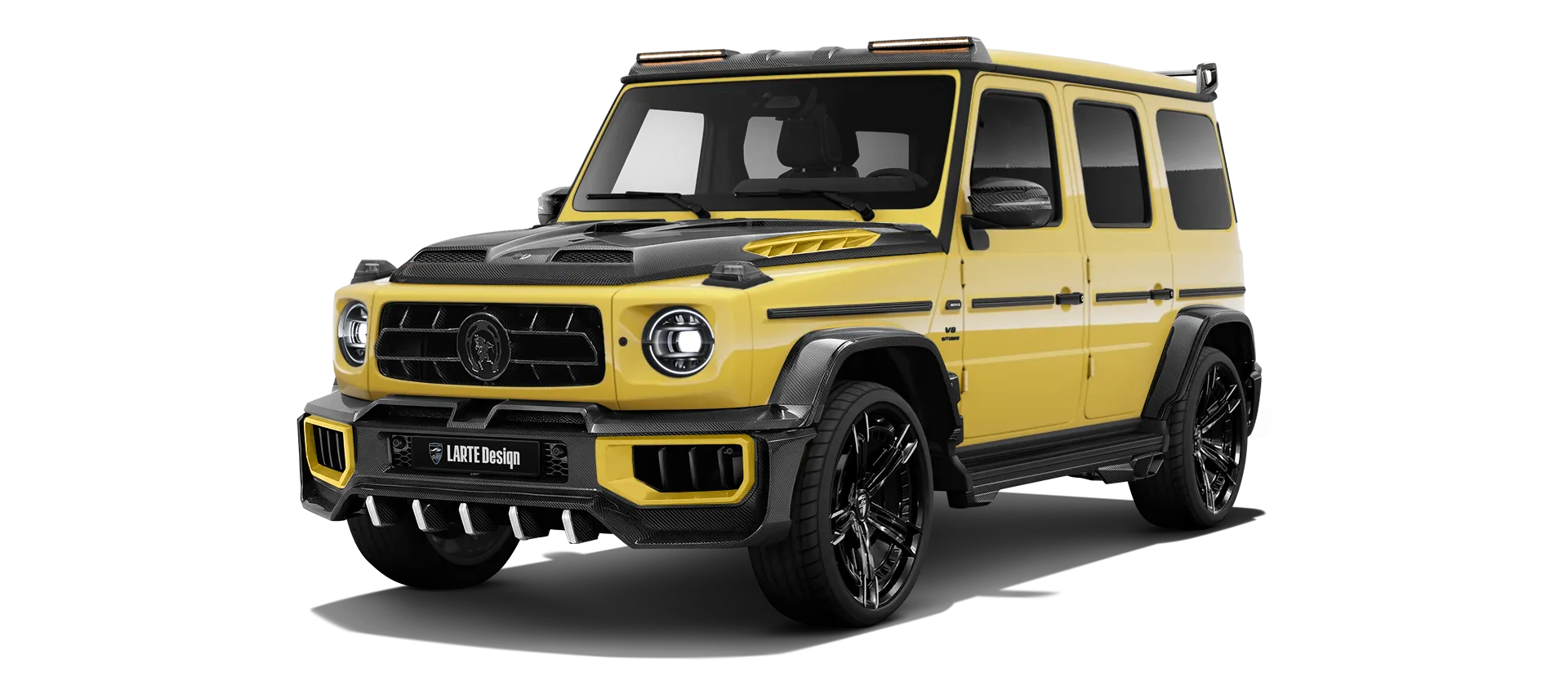 MERCEDES G 63 W463A FACELIFT 2024 - 2026 WIDEBODY в цвете Sun Yellow с кастомным обвесом