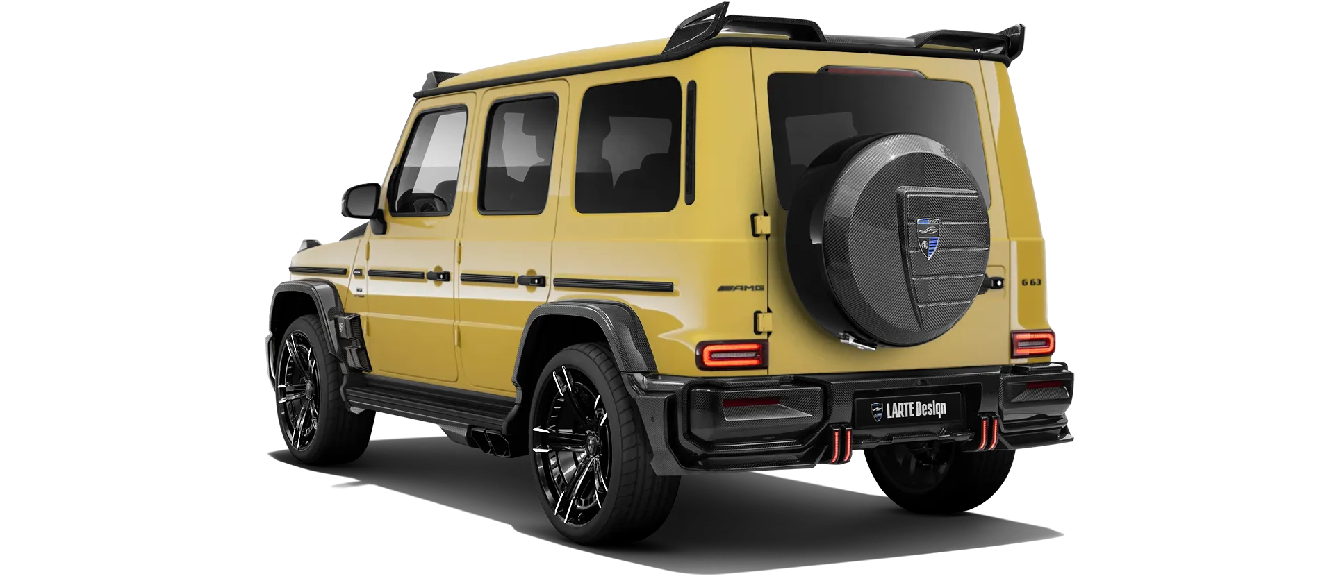 MERCEDES G 63 W463A FACELIFT 2024 - 2026 WIDEBODY в цвете Sun Yellow с карбоновым тюнингом