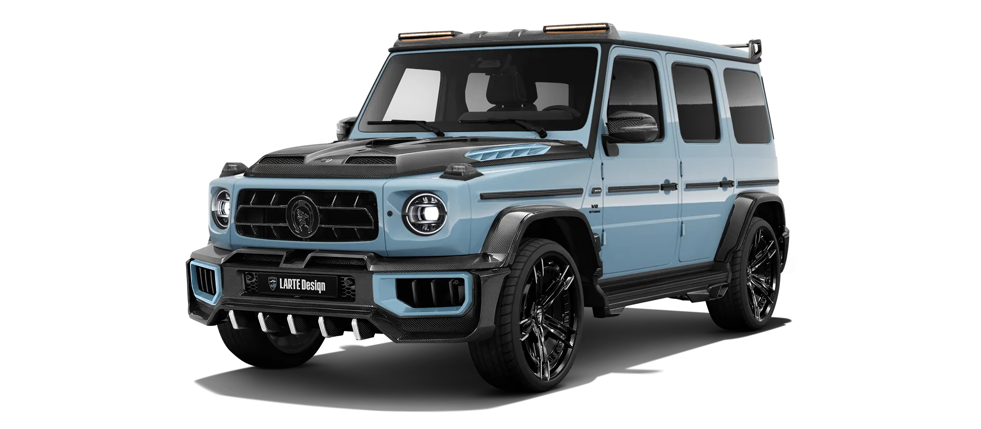 MERCEDES G 63 W463A FACELIFT 2024 - 2026 WIDEBODY в цвете Vintage Blue с кастомным обвесом