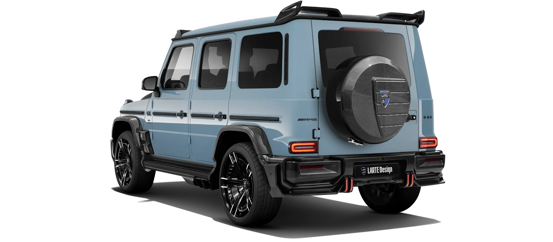 MERCEDES G 63 W463A FACELIFT 2024 - 2026 WIDEBODY в цвете Vintage Blue с карбоновым тюнингом